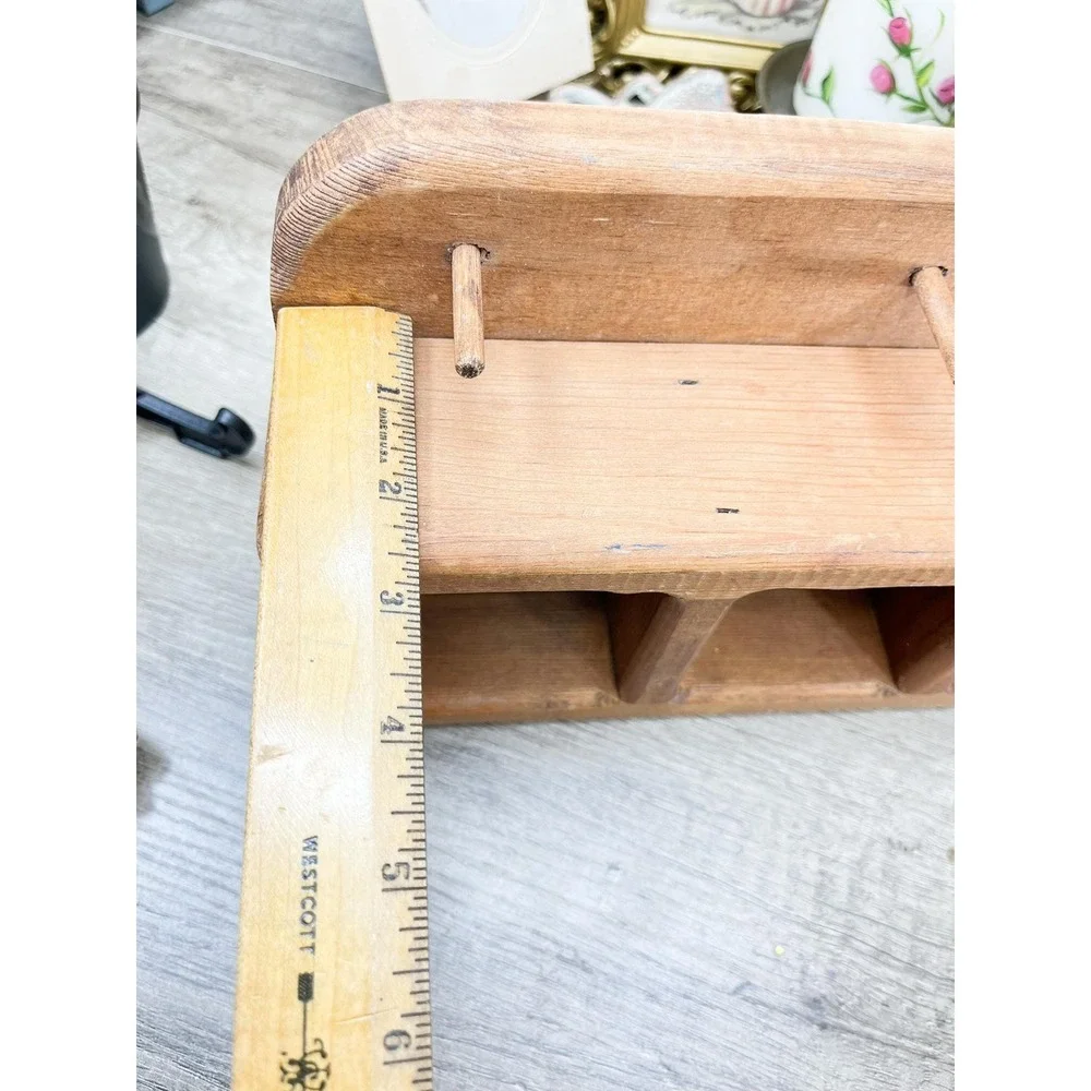Vintage Midcentury Modern Wood Shelf: Curio Trinket Display